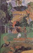 Paul Gauguin There are peacocks scenery oil